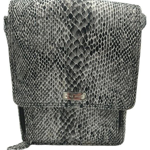 Nine West Faux Python Snake Print Small Crossbody Purse - Picture 2 of 13